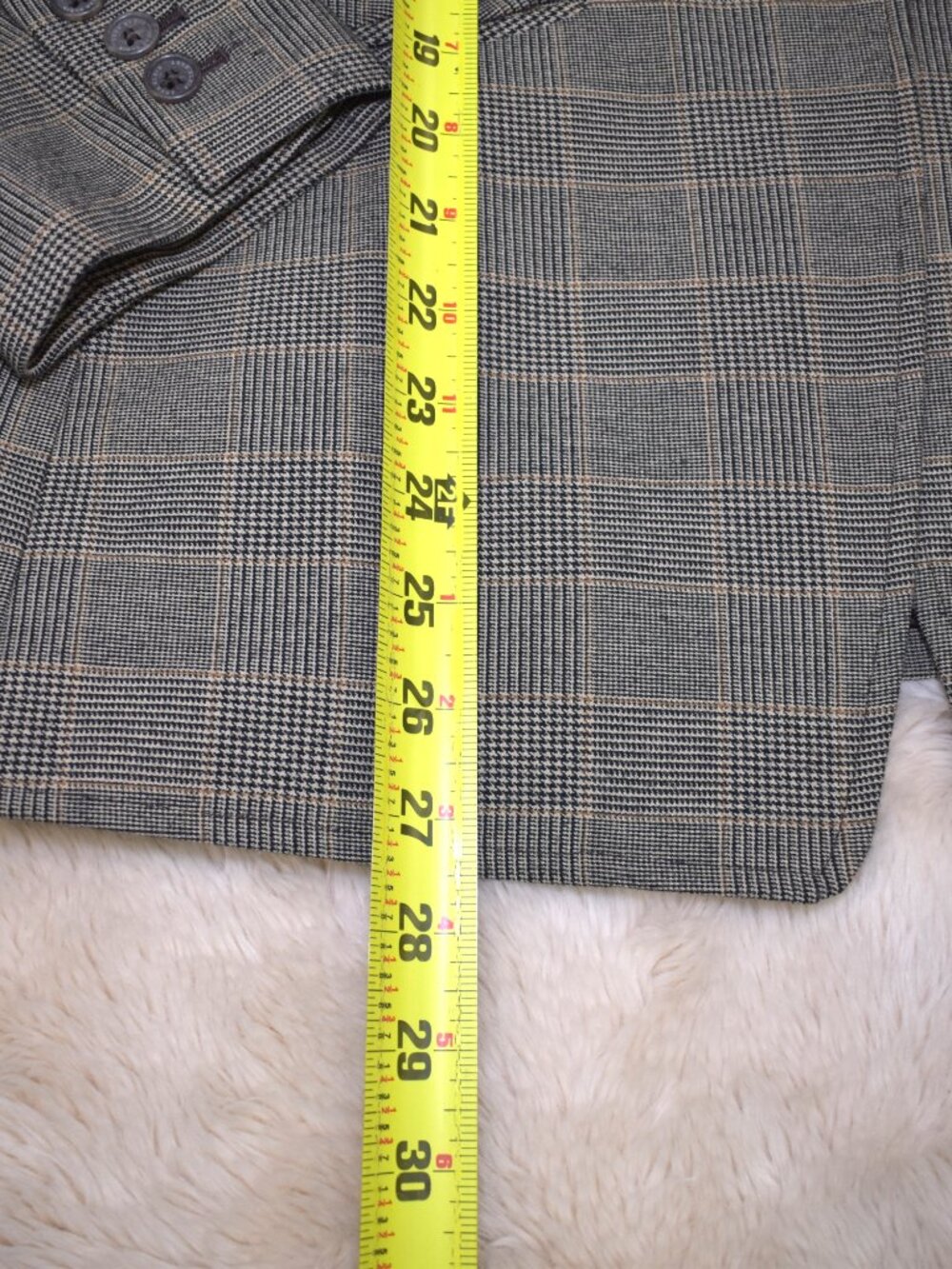 Anne Klein Beige Plaid Blazer Jacket Petite Size 10 Tailored Career Classic Chic - Picture 14 of 15